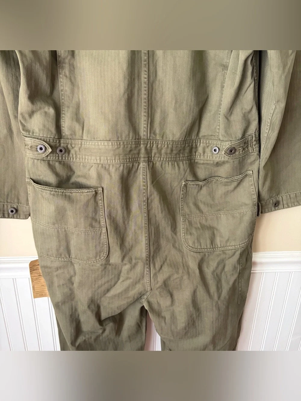 Ralph Lauren RRL Double RL Cotton Herringbone Coverall Workwear Olive Green XL